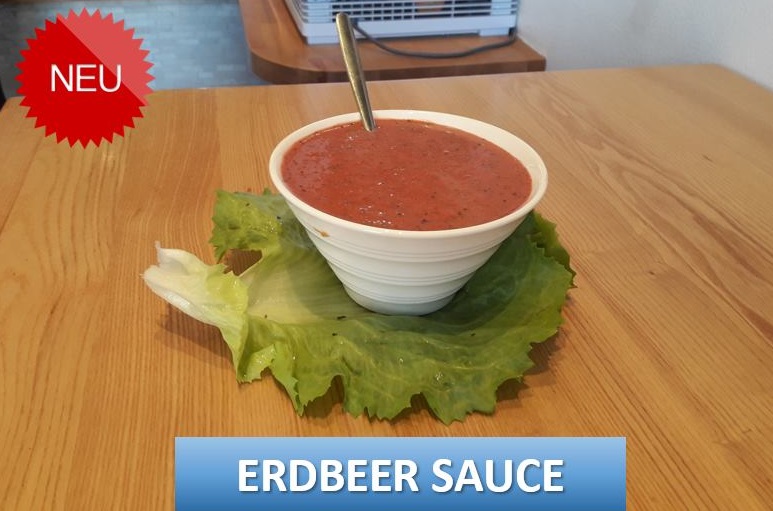 Neue in Habibi Karlsruhe: Erdbeer Sauce Leckere Erdbeer Sauce zu Falafel Karlsruhe